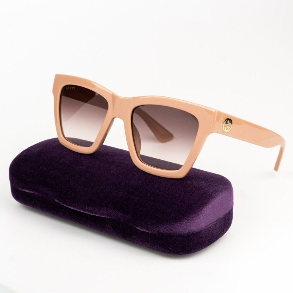 SALE! NEW Gucci GG1714S 005 Rose Pink Brown Gradient Women Square Sunglasses